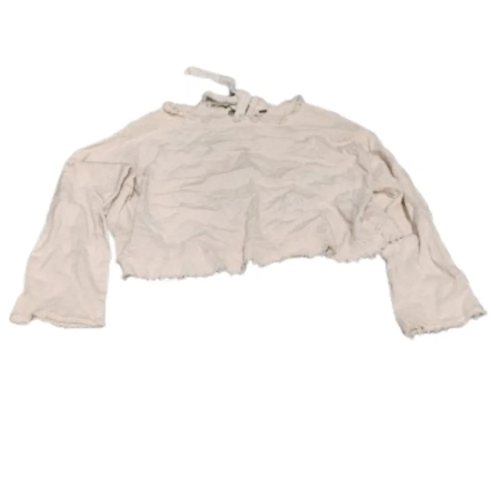 Free People Textured Wide Sleeve Distressed Hem Top Sz XS